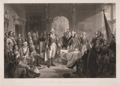 Washington en zijn generaals met sleutel door Alexander Hay Ritchie
