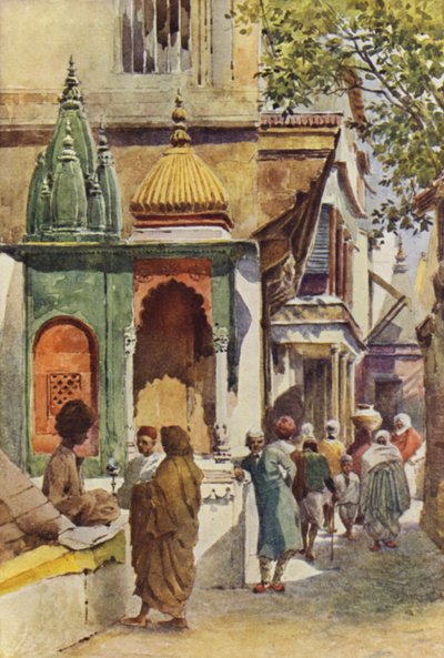 Een Hoekheiligdom in een Steegje van Benares door Alexander Henry Hallam Murray