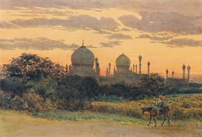 Zonsondergang achter de Ibrahim Roza, Bijapur door Alexander Henry Hallam Murray