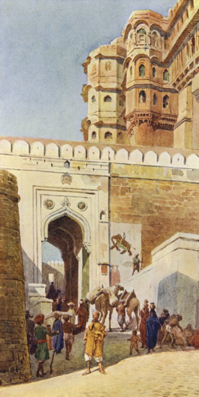 De Oprijlaan naar het Paleis, Jodhpur door Alexander Henry Hallam Murray