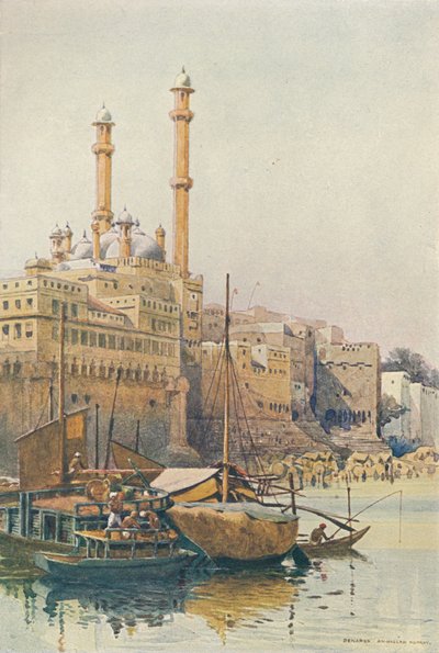 De ghats onder Aurangzebs moskee, Benares, ca. 1880, 1905 door Alexander Henry Hallam Murray