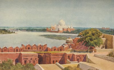 De Taj vanuit het fort, Agra door Alexander Henry Hallam Murray