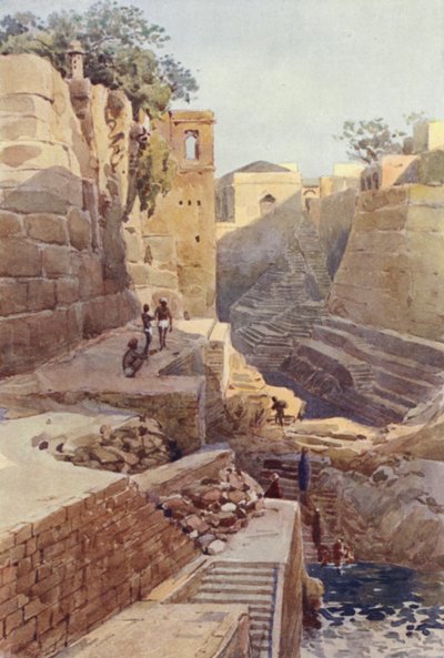 De tank aan de achterkant van de Dargah, Ajmere door Alexander Henry Hallam Murray