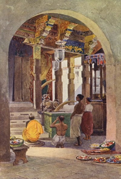 De Tempel van de Tand, Kandy, Interieur door Alexander Henry Hallam Murray