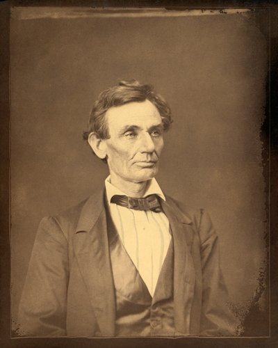 Portret van Lincoln als presidentskandidaat door Alexander Hesler