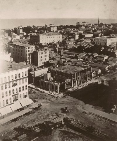 Uitzicht oostzuidoost vanaf de koepel van het gerechtsgebouw in Chicago door Alexander Hesler