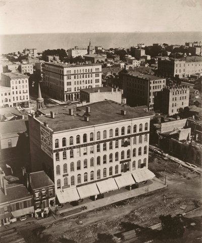 Uitzicht oostzuidoost vanaf de koepel van het gerechtsgebouw in Chicago door Alexander Hesler