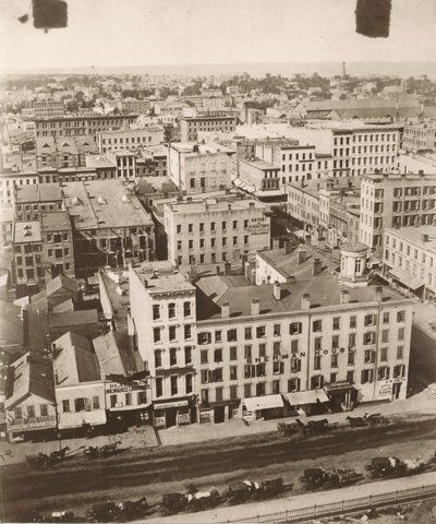 Uitzicht noord vanaf de koepel van het gerechtsgebouw in Chicago, 1858 door Alexander Hesler