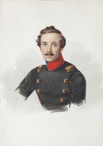 Portret van Arist Fyodorovich von Gersdorff 1805-1883, 1840 door Alexander Ivanovich Klünder