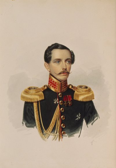 Portret van Mikhail Vasilyevich Pashkov, 1838 door Alexander Ivanovich Klünder