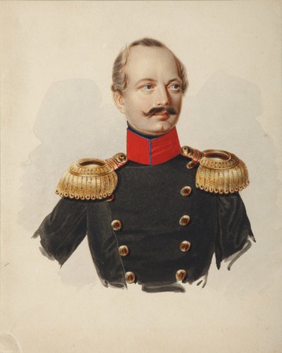 Portret van Nikolay Fyodorovich Plautin 1794-1866, 1839-1843 door Alexander Ivanovich Klünder