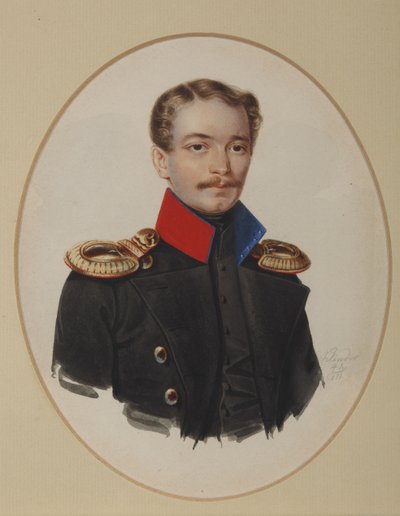 Portret van Platon Ivanovich Panshin 1817-1863, 1841 door Alexander Ivanovich Klünder