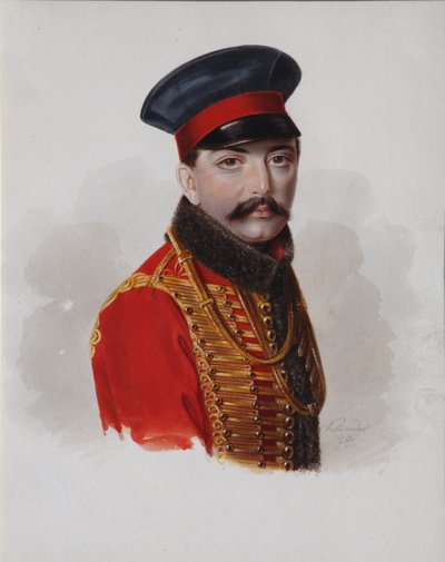 Portret van Prins Alexander Fyodorovich Galitzine-Prozorovsky door Alexander Ivanovich Klünder