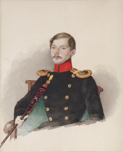 Portret van Vasily Vasilievich Engelhardt 1814-1868, 1839-1840 door Alexander Ivanovich Klünder