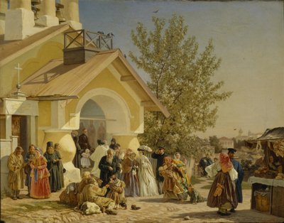 Uit een Kerk in Pskov Komen door Alexander Ivanovich Morozov