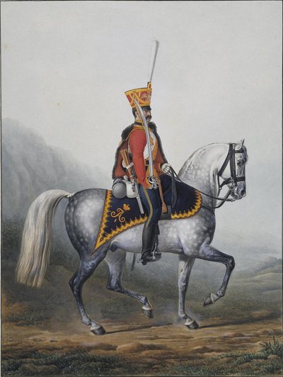 Soldaat van het Life-Guards Hussar Regiment, 1817-1824 door Alexander Ivanovich Sauerweid