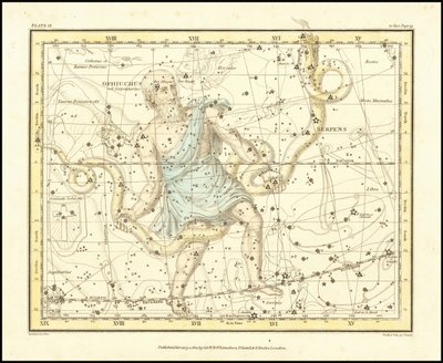 1822 - Alexander Jamieson - Ophiuchus en Slang (en Scutum Sobieski) door Alexander Jamieson
