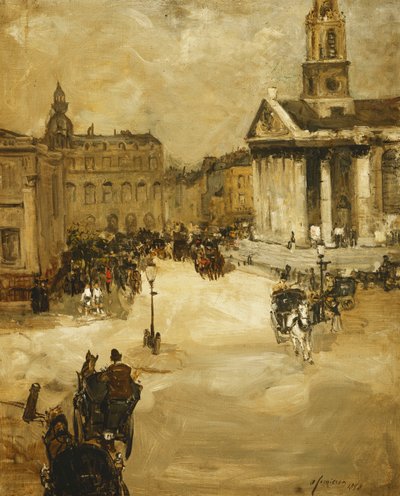 St. Martins in the Field vanaf Trafalgar Square door Alexander Jamieson
