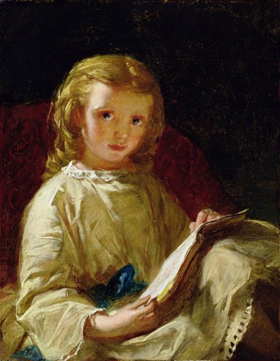 Lezen (olie op bord bevestigd op paneel) door Alexander Johnston