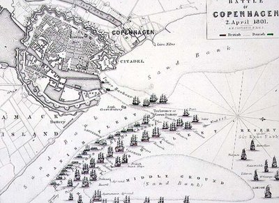 Plan van de Slag bij Kopenhagen, 2 april 1801, c.1830s door Alexander Keith Johnston