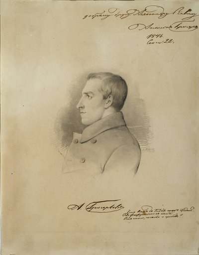 Portret van de dichter Apollon Alexandrovich Grigoryev 1822-1864, voor 1846 door Alexander Konstantinovich Bruni