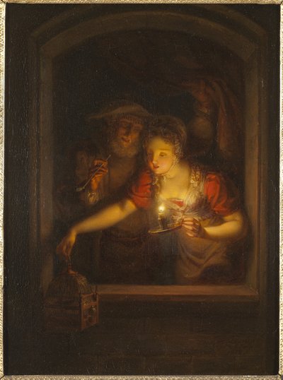 Een vrouw met een brandende kaars, 1818 door Alexander Lauréus