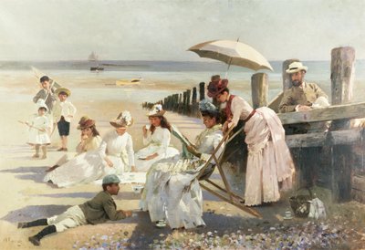 Aan de Kusten van Bognor Regis - Portretgroep van het Harford Koppel en hun Kinderen door Alexander M. Rossi