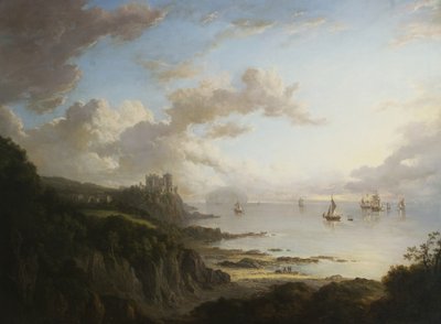 Culzean Kasteel vanuit het noorden met Ailsa Craig, c.1816 door Alexander Nasmyth
