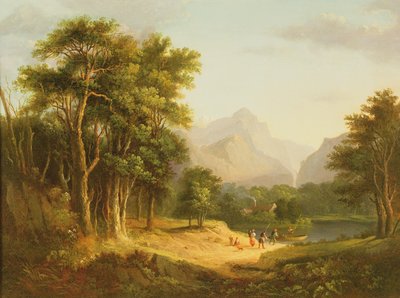 Hooglandschap met Figuren door Alexander Nasmyth