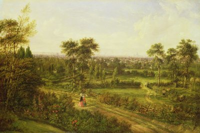 Uitzicht op Londen vanaf Denmark Hill door Alexander Nasmyth