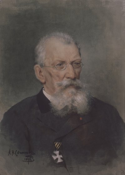 Portret van de kunstenaar Pyotr P. Sokolov 1821-1899 door Alexander Nikolaevich Stepanov