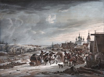 Winter, 1825 door Alexander Osipovich Orlowski