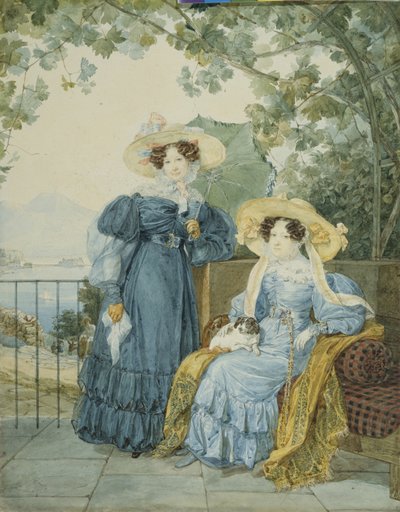 Portret van Gravin Yekaterina Artemyevna Vorontsova en Prinses Yelena Mikhaylovna Galitzine door Alexander Pavlovich Briullov