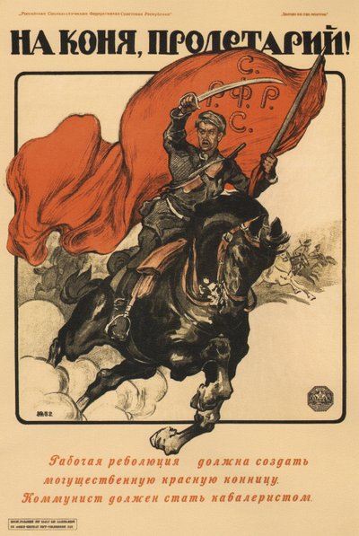 Te Paard, proletariër! Poster, 1918 door Alexander Petrovich Apsit