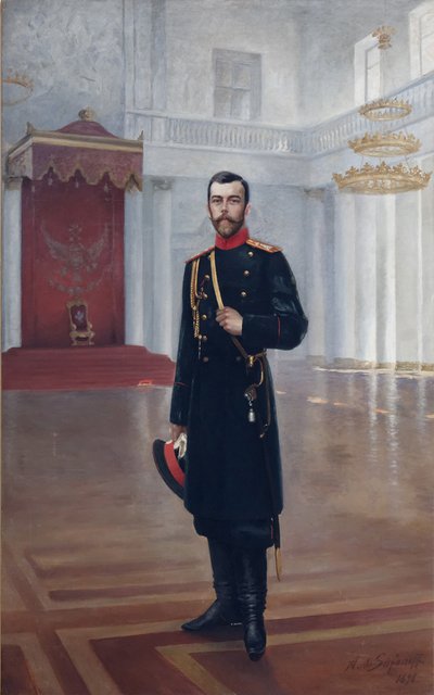 Portret van keizer Nicolaas II 1868-1918, 1898 door Alexander Petrovich Safonov