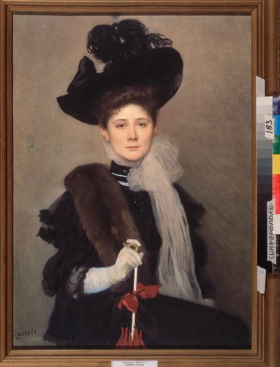 Portret van de kunstenaar Lyubov Gaush (1877-1943) door Alexander Petrovich Sokolov