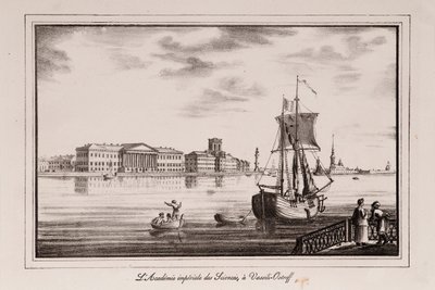 De Academie van Wetenschappen Serie Zichten van Sint-Petersburg, 1820s door Alexander Pluchart