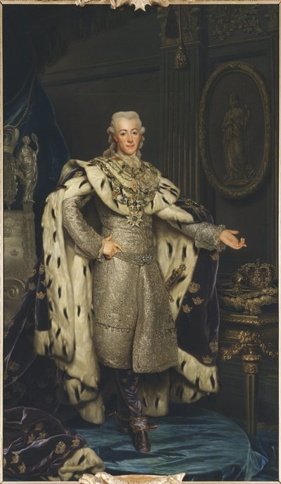 Portret van Koning Gustaaf III van Zweden door Alexander Roslin