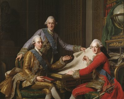 Koning Gustav III van Zweden en zijn broers door Alexander Roslin