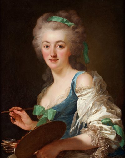 Portret van Anne Vallayer-Coster 1744-1818, 1783 door Alexander Roslin