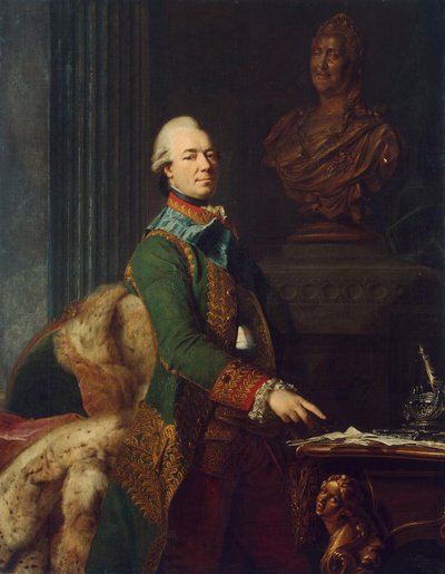 Portret van graaf Zakhar Chernyshov, ca. 1776 door Alexander Roslin