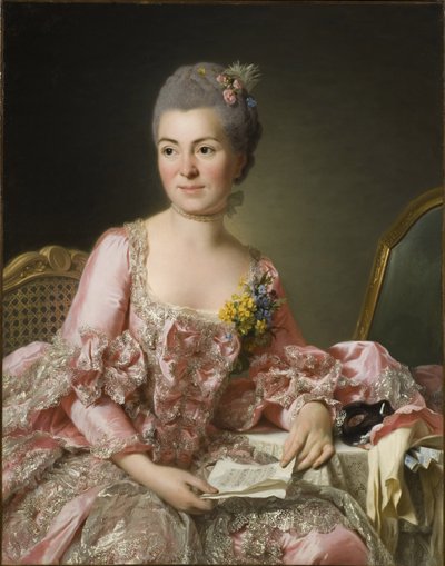 Portret van Marie-Suzanne Giroust, Madame Roslin 1734-1772, 1770 door Alexander Roslin