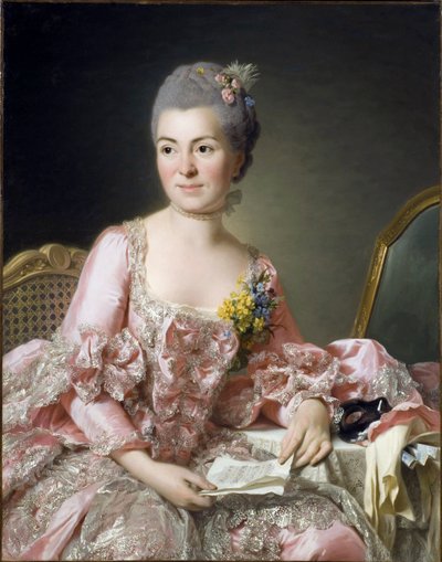Portret van Marie Suzanne Giroust, Madame Roslin door Alexander Roslin