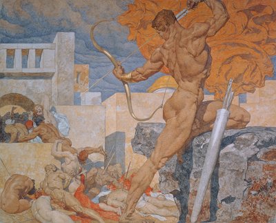 Apollo, de pestpijlen zendend door Alexander Rothaug