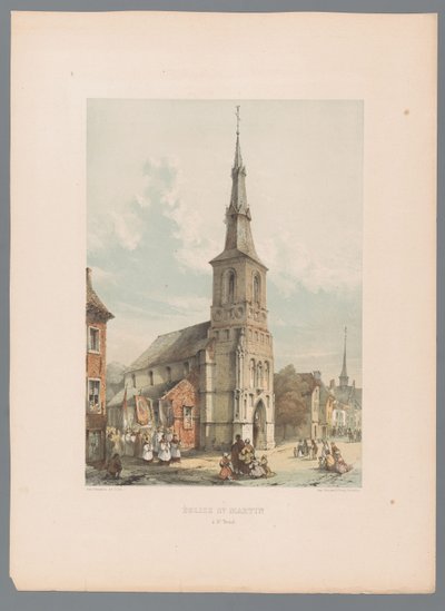 Gezicht op de Sint-Maartenkerk in Sint-Truiden door Alexander Schaepkens