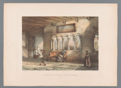 Gezicht op het klooster van de Onze-Lieve-Vrouwenbasiliek in Tongeren door Alexander Schaepkens