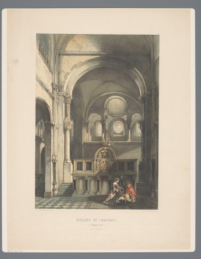 Interieur van Sint-Servaasbasiliek te Maastricht door Alexander Schaepkens
