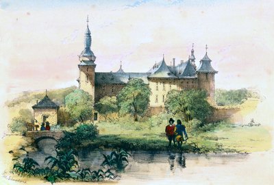 Kasteel Geulle (Alexander Schaepkens, ca. 1840) door Alexander Schaepkens