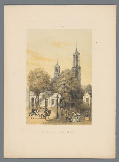 Oud wachthuis met plein te Maastricht door Alexander Schaepkens