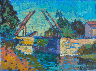 Levendige kanaalbrug door Alexander Shandor